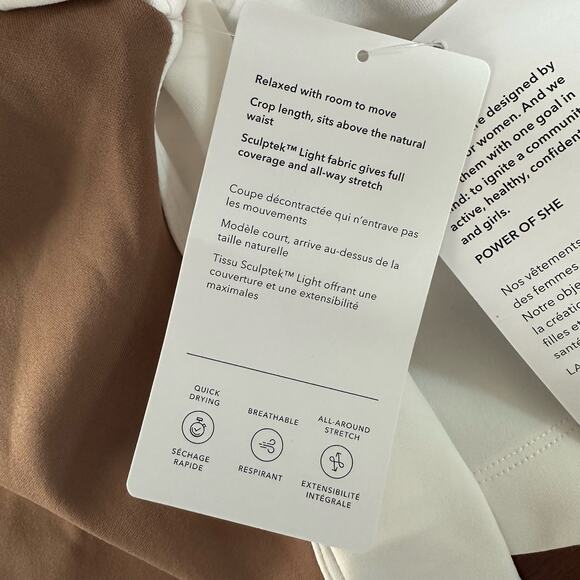 Athleta Venice Block Sweatshirt Shirt NWT Top Cream Taupe Brown Plus Size 1X - Picture 12 of 16